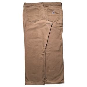 Carhartt Pants Mens 40X30 Relaxed Fit Tan Rugged Flex Canvas Cargo
